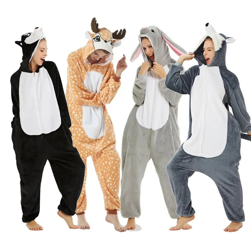 Женская пижама Единорог Хэллоуин кигуруми Фланелевая Пижама для взрослых с