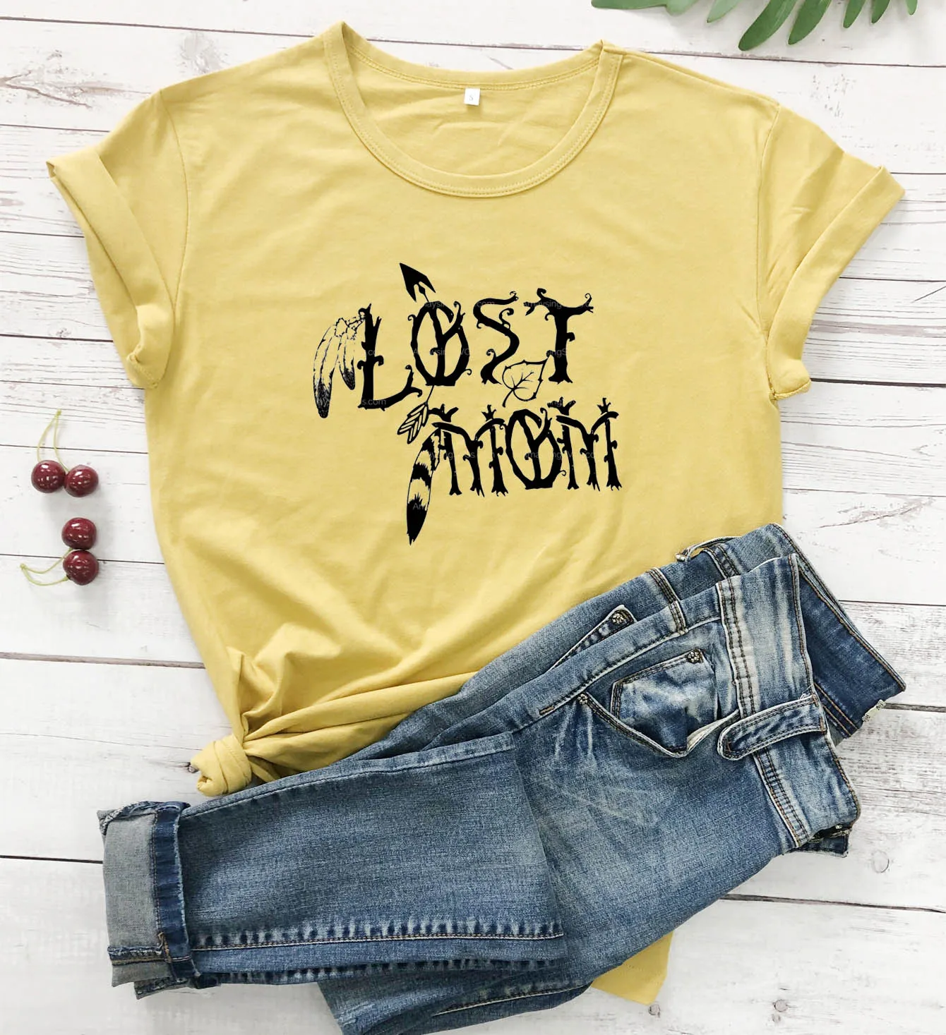 

Lost мама перо Графический kawaii 100% Хлопок Уличная мода youngs 90s винтажные hipster гранж tumblr футболка молодой футболки R152