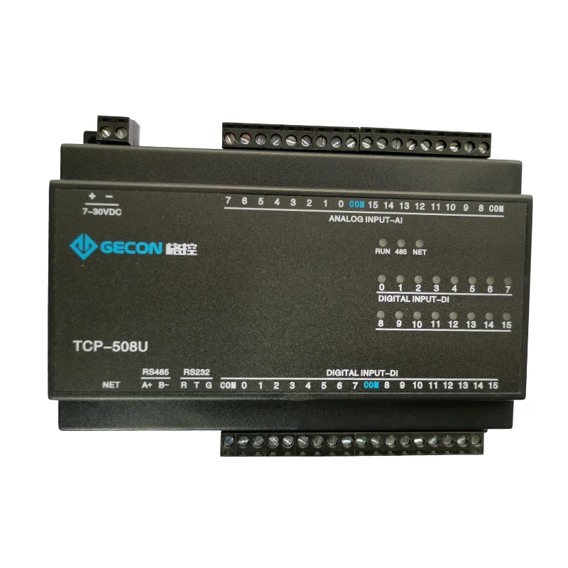 16AI аналоговый сбор 16DI переключатель вход Ethernet IO модуль RS485 232 plc