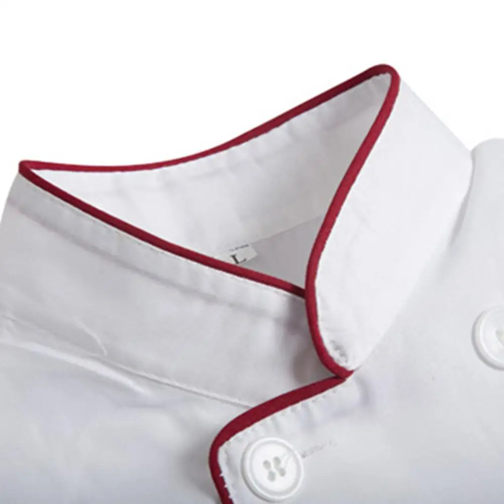 

Men Short Sleeve Double-breasted Chef Waiter Work Uniform Catering T-shirt Top