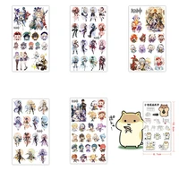 5 pcs set anime genshin impact game tattoo mini stickers two dimensional cartoon gift accessories