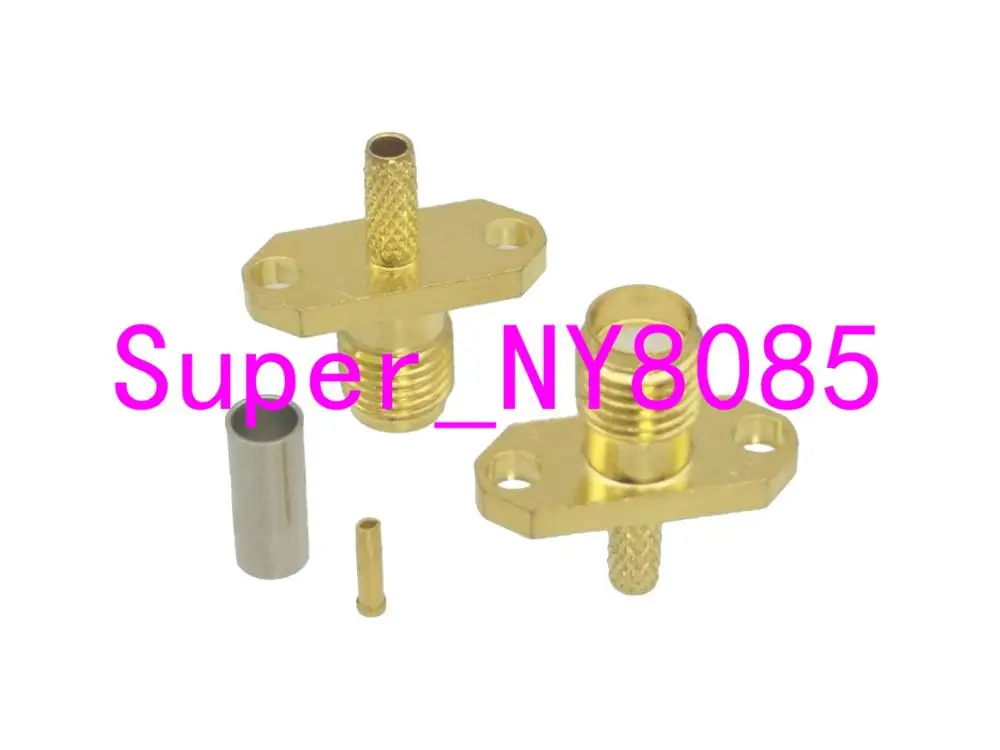 Разъем SMA гнездо 2 отверстие 16 мм фланец обжимной RG174 RG316 LMR100 кабель|cable connector crimp|cable