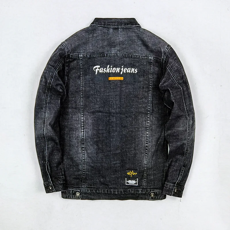 Джинсовые куртки мужские в стиле хип-хоп уличная одежда из денима с множеством
