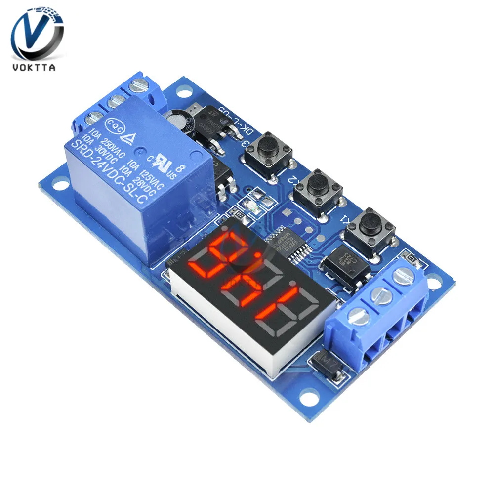 Релейный модуль с временной задержкой 24 В постоянного тока цифровой