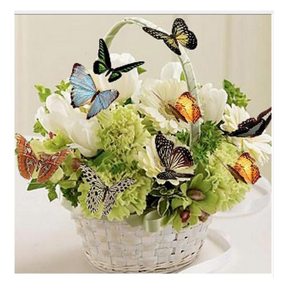 

MEIVN 5D DIY алмазная живопись с узором из цветов и бабочек полная квадратная Алмазная вышивка пейзажа Стразы картины ремесла комплект