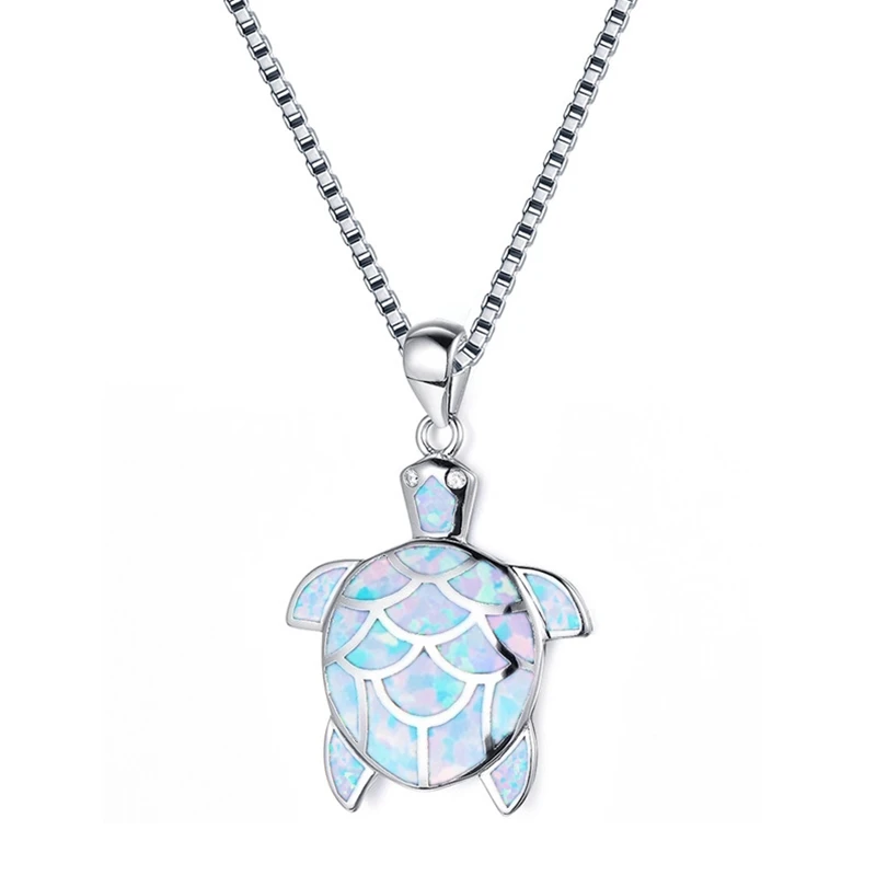 Classic Cute Long Chain Necklace Silver Plated Cute Turtle Pendant Necklace For Fashion Jewelry For Women gift