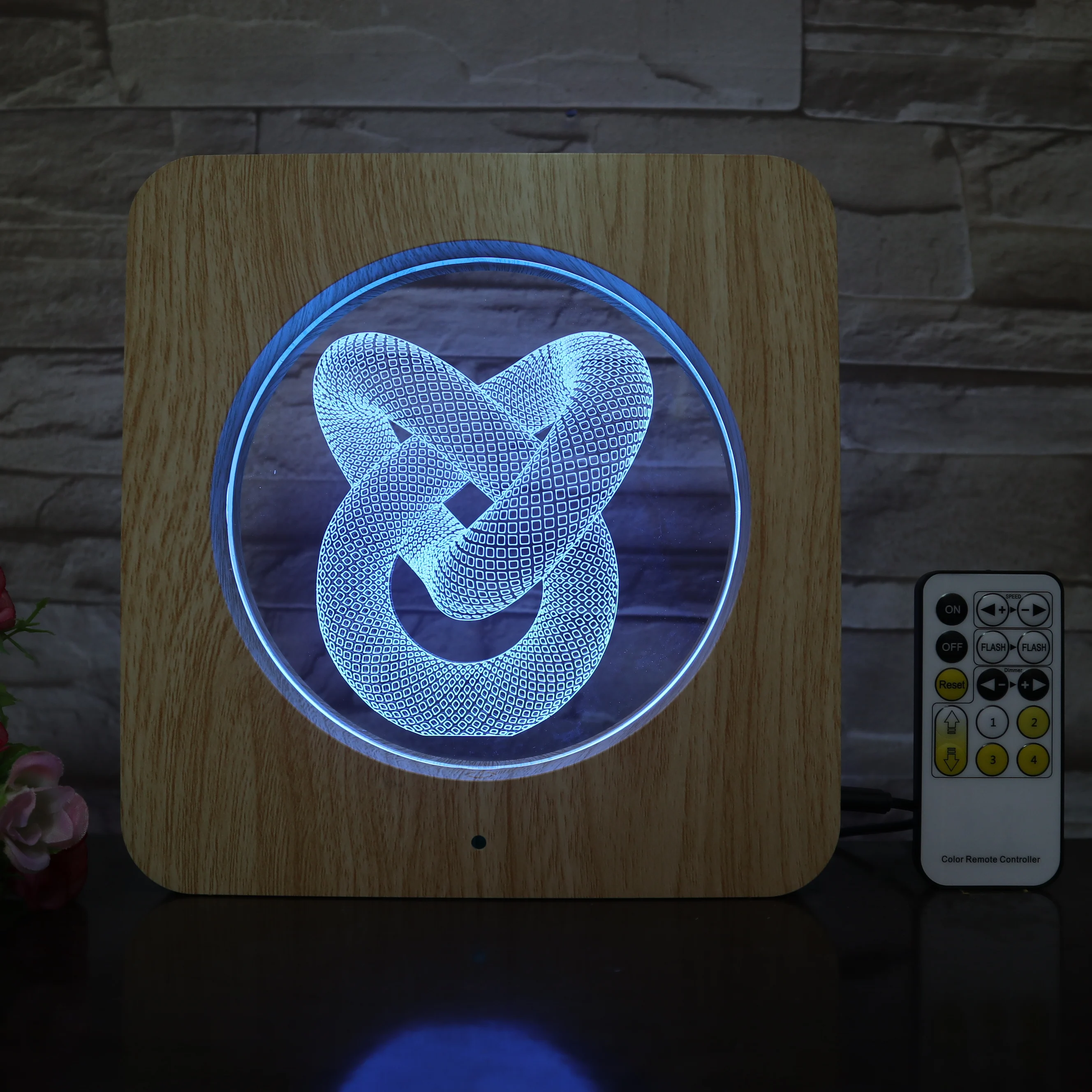 Любовь Узел Дизайн 3D светодиодный светильник пластик ABS зерна линия лампа USB