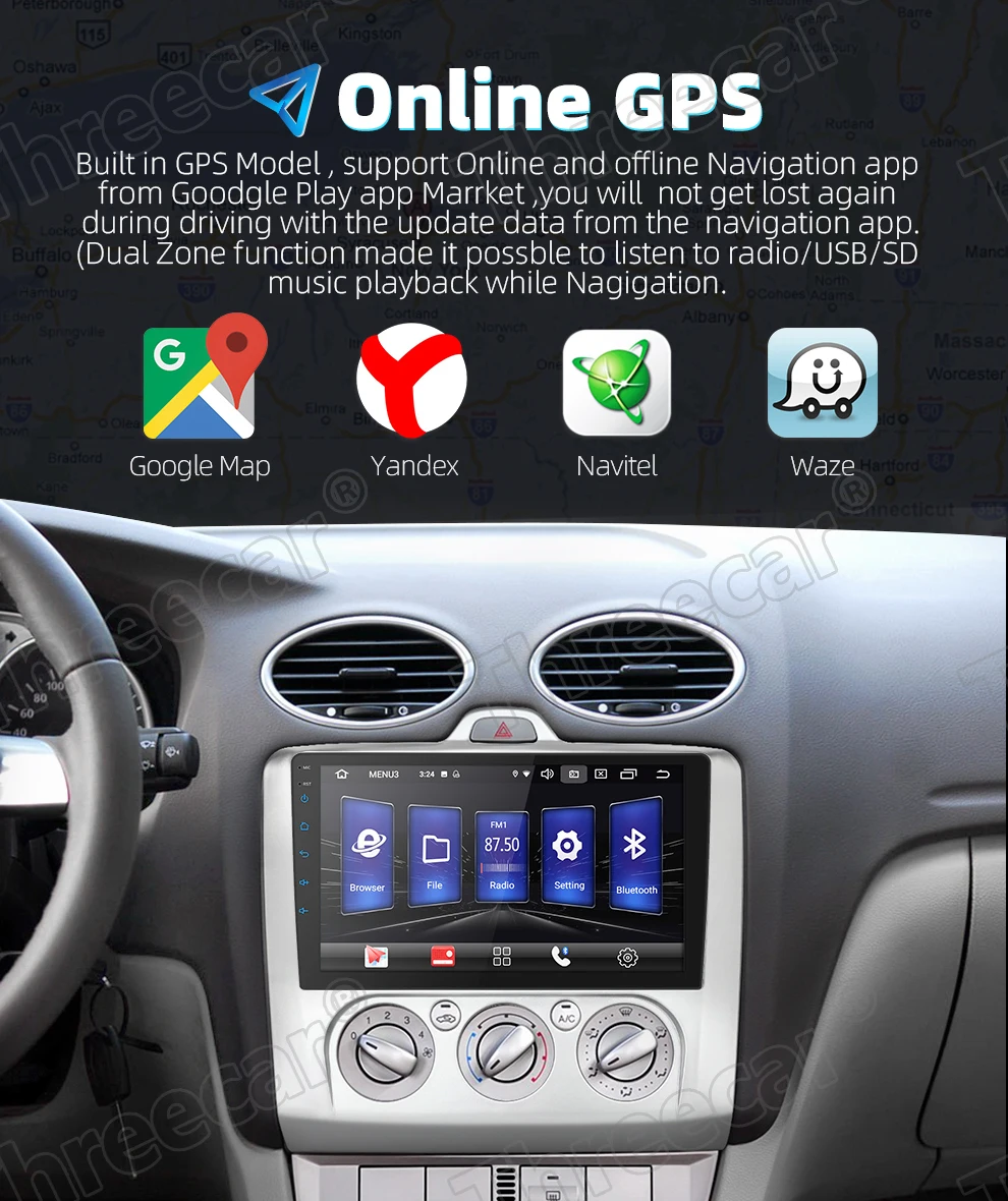 2din Android 9 Автомагнитола для Ford 2005-2011 9 дюймов 3g gps навигация Bluetooth FM AM RDS DSP мультимедийный плеер Ford Авторадио