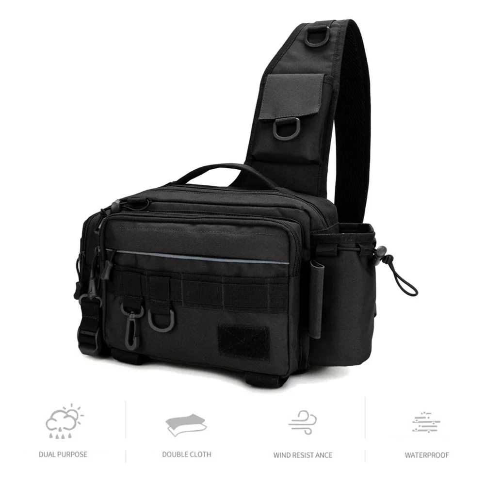 

1Pcs Fishing Bag Multifunctional Fishing Tackle Bags Single Shoulder Crossbody Bag Waist Pack Fish Lures Gear Utility Storage