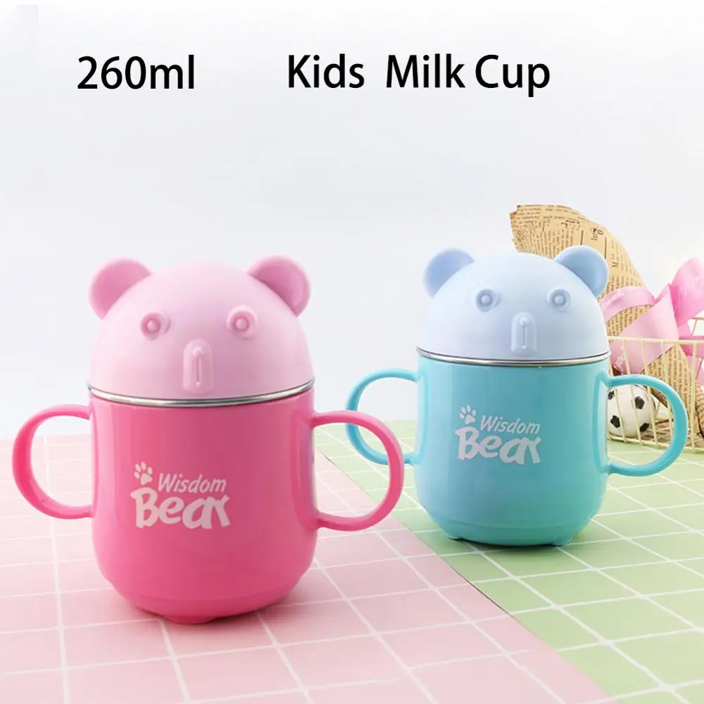 Вакуумная чашка с милым медведем Термокружка Из Нержавеющей Стали для школы