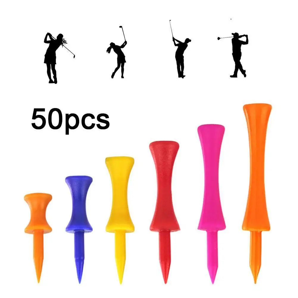 

50pcs Golf Tees Step Down Golf Plastic Tees Golf Tee Best For All Over Sized Drivers Irons Hybrids Longer Drives Golf Nail Wheel