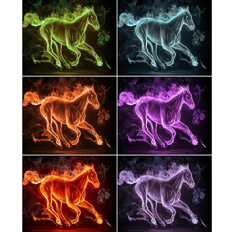 

YIBRIGHTFull Square Diamond Painting Horse Picture Of Rhinestones Diamond Embroidery Animals Mosaic Home Decoration Handmade