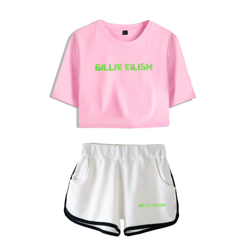 Женский комплект из двух предметов Billie Eilish Harajuku Modis короткий топ с коротким