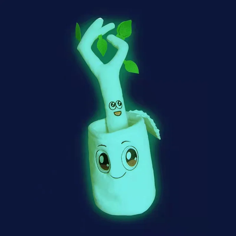 Lankybox-caja de felpa que brilla en la oscuridad, juguete suave extra&iacute;ble, almohada giratoria para cama de ni&ntilde;a-2