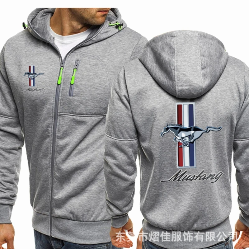

2021 fashion men's Spring New motorcycle MUSTANG Hoodie cotton casual zipper men's Hoodie