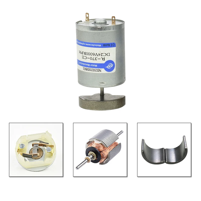 R-370 Single Fan Super Strong Vibration Motor DC Vibrator 6V 12V 24V Micro Massager Electric 3000/6000/8500rpm |