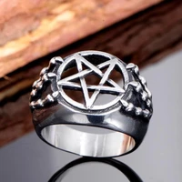 vintage punk metal dragon claw hollow five pointed star mens ring gothic steampunk hip hop party jewelry size 7 12