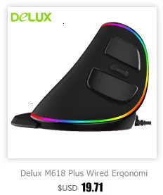 Delux M618 эргономичная Вертикальная Мышь USB Проводная оптическая Регулируемый 600/1000/1600 Точек на дюйм мышь, 6 кнопок, правая рука компьютер игровая мышь