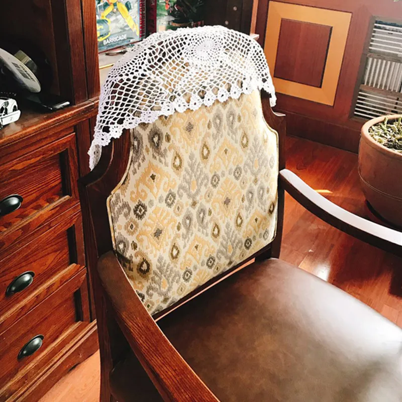 Чехол на спинку стула в европейском стиле хлопковый ручной работы с крючком