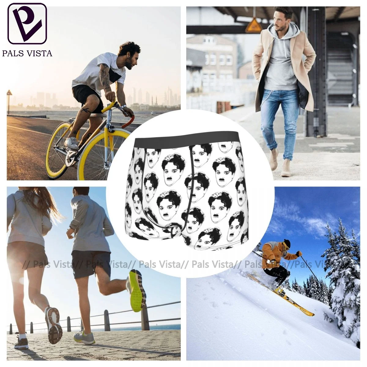 

Hollywood Underwear Men Custom Funny Trunk Sublimation Trenky Polyester Boxer Brief