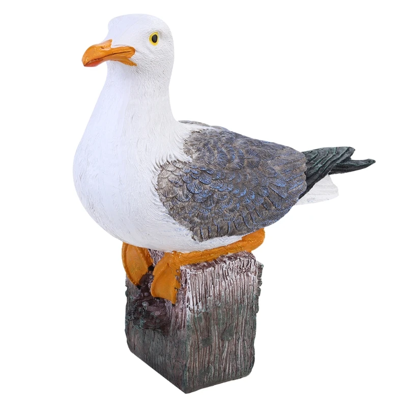 

Realistic Resin Sea Mew Statue Mediterranean Style Desktop Ornament Lifelike Bird Figurine Model Animal Sculpture Decor