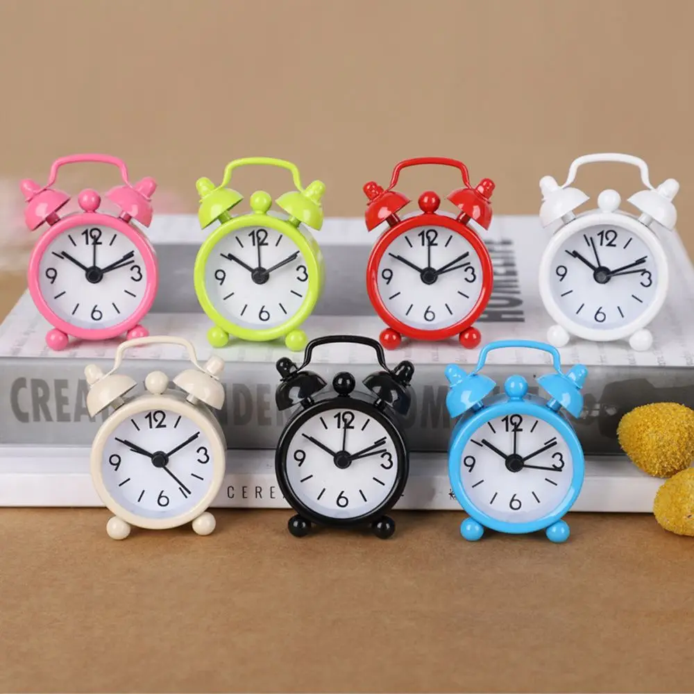 Электронный мини будильник Настольные Цифровые часы с двумя колокольчиками для