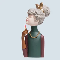 creative nordic girl sculpture fashion lady resin statue modern home decoration living room decor accessories crafts girl gifts