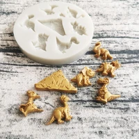 mini dinosaur volcano epoxy resin silicone mold for diy handmade ornaments plaster jewelry kids toys key chain fondant mould