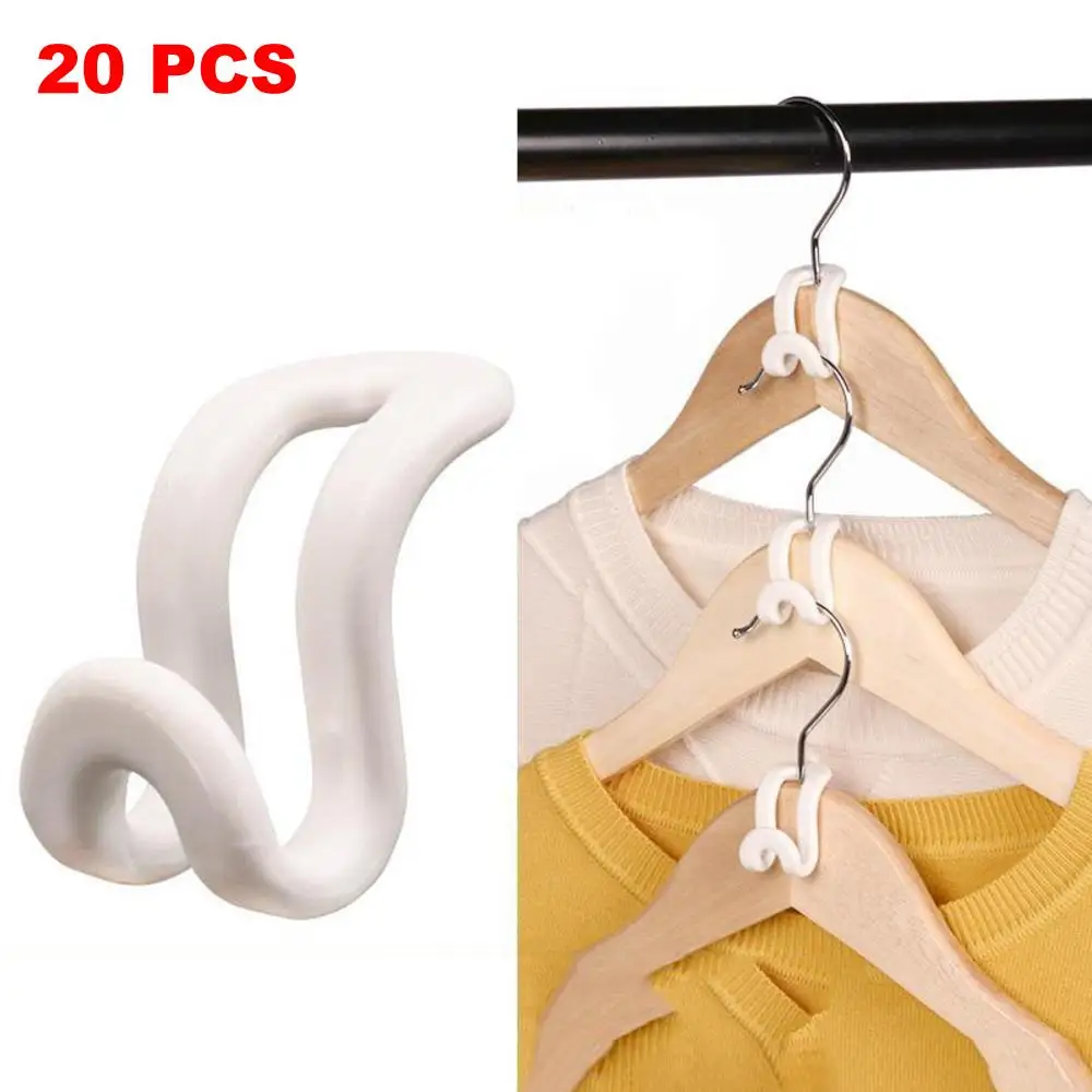 

20 Pcs Connect Hooks For Hanger Wardrobe Closet Organizer Connect Hooks Rails Storage Hook Clothes Organzier Linking Hooks
