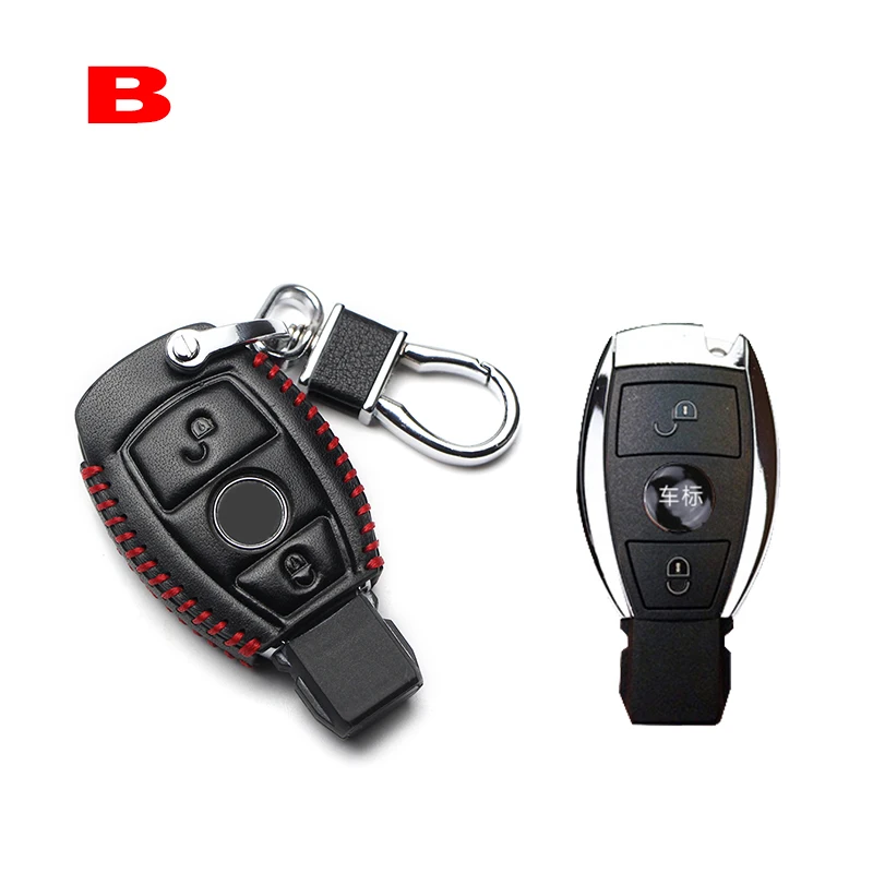 B Red line Чехол для автомобильных ключей, защитный чехол для Mercedes Benz W202 W203 W204 AMG W210 W211 C S E class W212 W176 GLA - Название цвета: B Red line