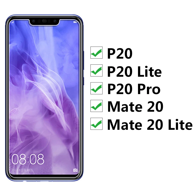 2Pcs Tempered Glass For Huawei Mate 20 Lite P20 Pro Protective Glas Screen Protector On Mate20 20lite P P20lite P20pro 20pro | Мобильные