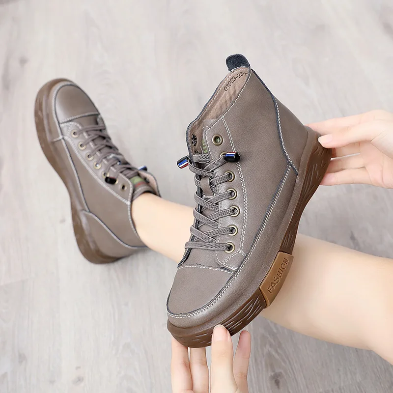 Кеды женские из натуральной коровьей кожи высокие кроссовки роскошные