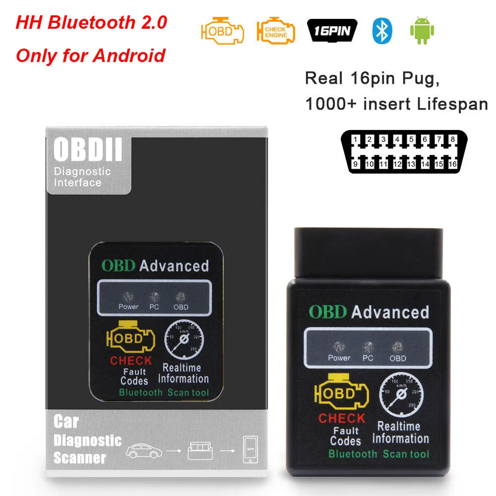 Style 1 ELM 327 V1.5 HH OBD для Android obd2 Bluetooth сканер ELM327 OBD OBD2 автомобильный диагностический инструмент elm327 V1.5 считыватель кодов OBD 2 сканер - Цвет: Style 1