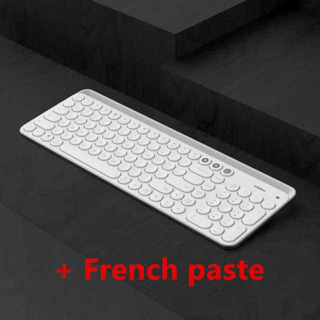 White--French Paste Оригинальная Двухрежимная клавиатура Xiaomi Miiiw с Bluetooth MWBK01, 104 клавиш, 2,4 ГГц, многофункциональная беспроводная клавиатура+ паста - Цвет: White--French Paste