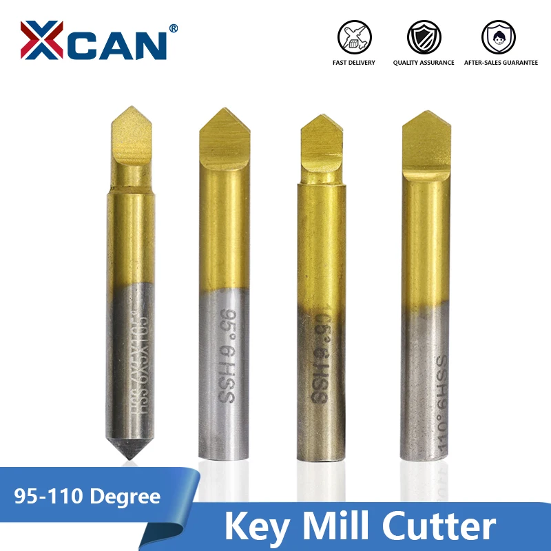 XCAN Key Cutter TiN Coated HSS Flat Knife Drill Bit 95-110 Degree For Key Cutting Machine Parts Key Milling Machine Guide Pin