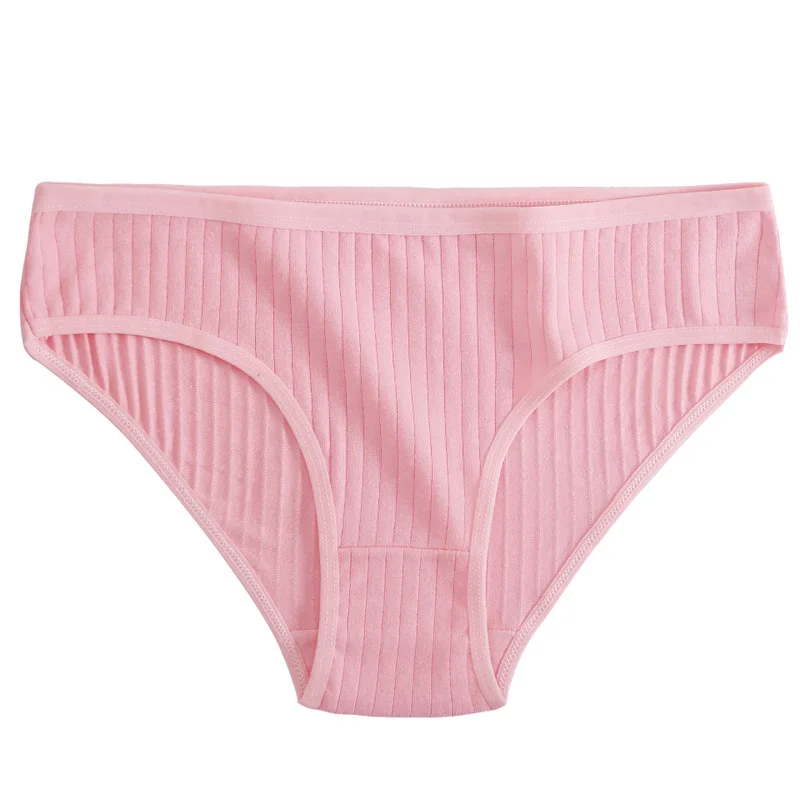 

Women Cotton Panties Soft Striped Women Underpants Solid Pink Black Girls Briefs Sexy Female Lingerie M-XL Comfort Underwear