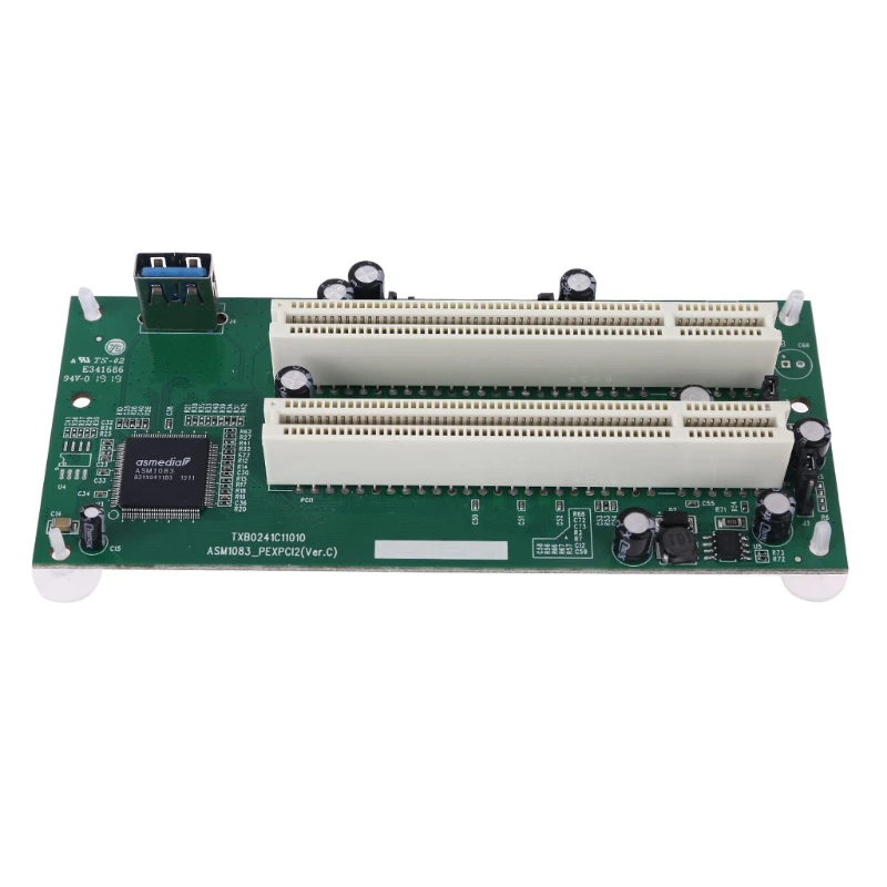 

PCI-Express to Dual PCI Adapter X16 PCIe Slot Expansion Card USB 3.0 Cable Add
