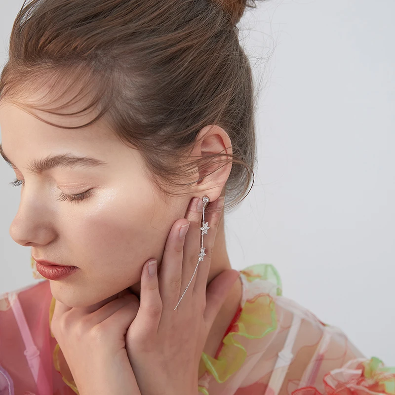 Xinwei 2020 Новые простые темпераментные серьги с кисточками и цветами для женщин