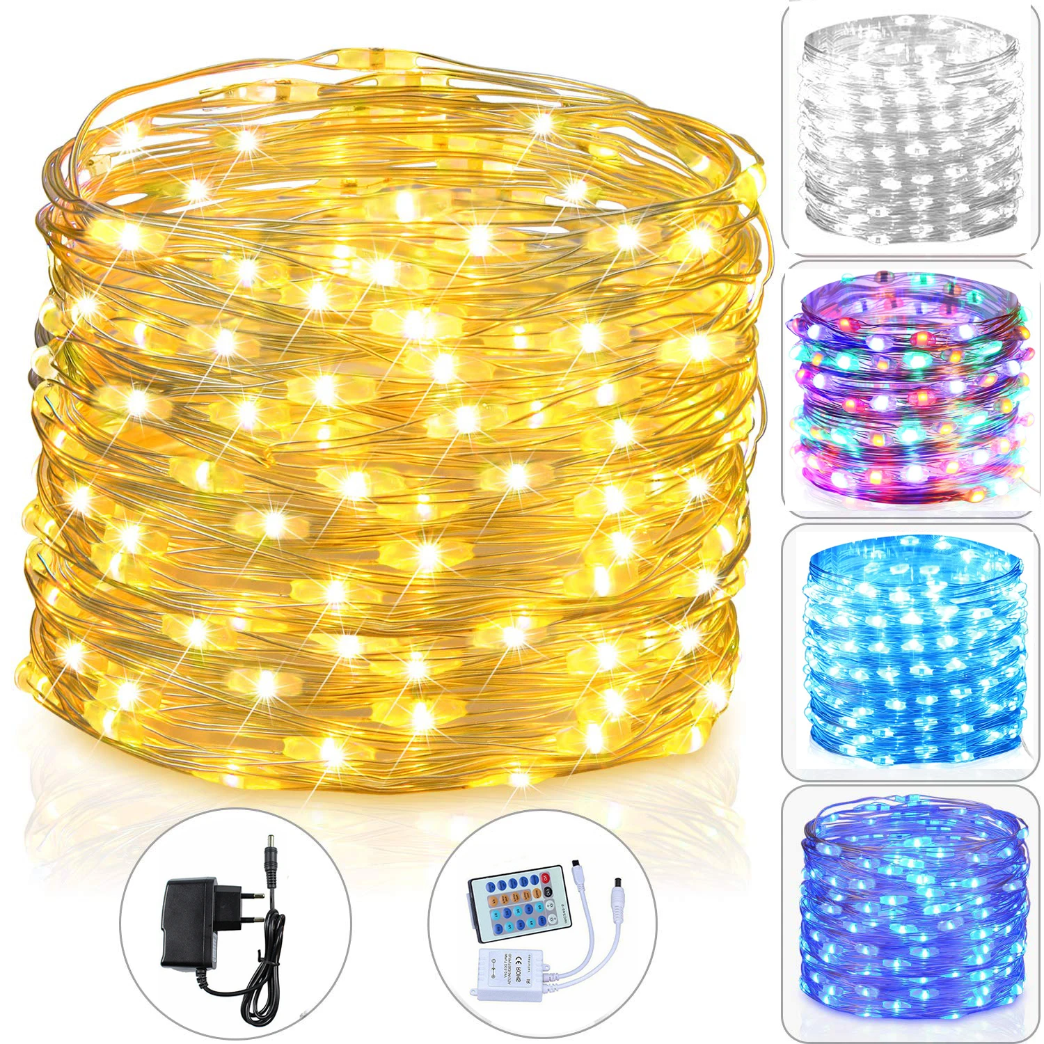 Светодиодная гирлянда с дистанционным адаптером Мерцающая освещение для