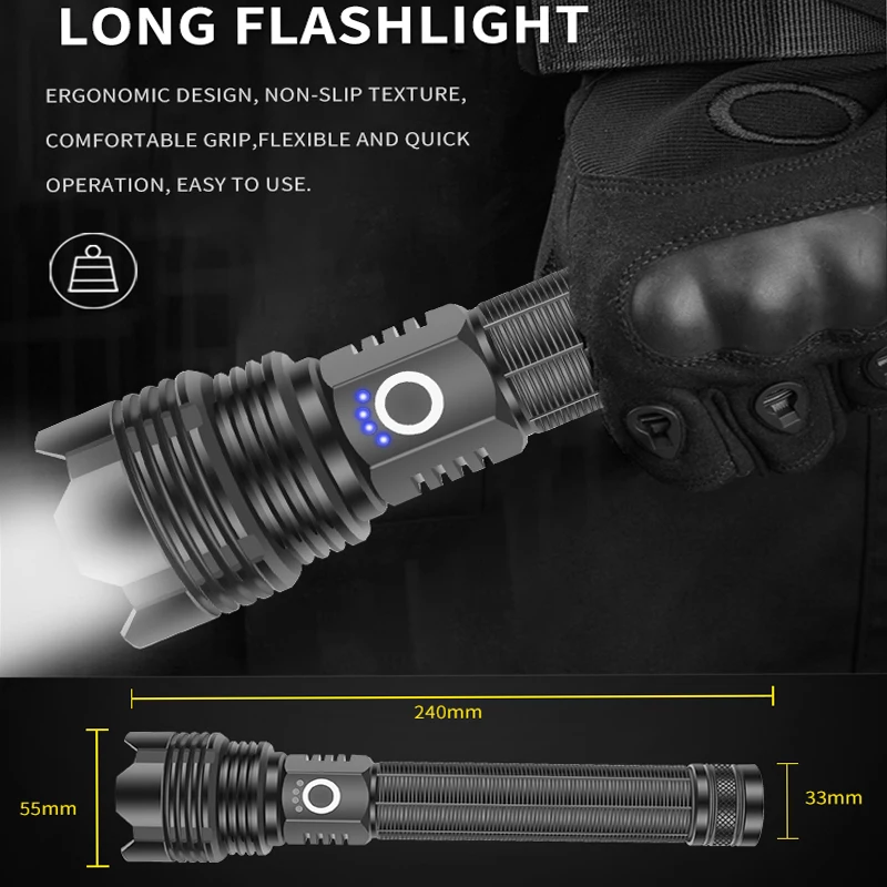 Billig Pocketman XHP70 LED Taschenlampe USB Aufladbare Taschenlampen Taktische Taschenlampe Camping Taschenlampe Wasserdichte Taschenlampe Hand Licht