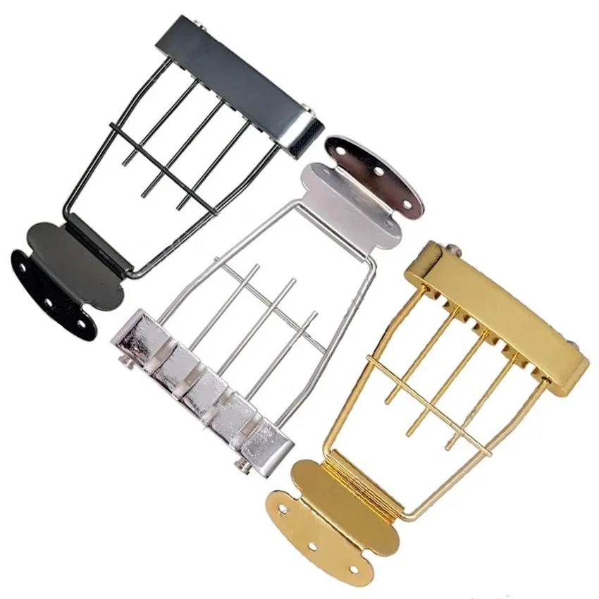 

A Set Trapeze 4 String Archtop Tailpiece Bridge For Bass Guitar With Wired Frame Guitar Accessories Parts