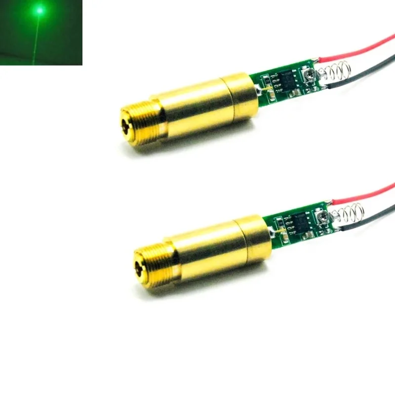 

2pcs 532nm laser Diode 20mw Green Laser Diode Dot Module 3.7V 12mm Diameter Brass Housing