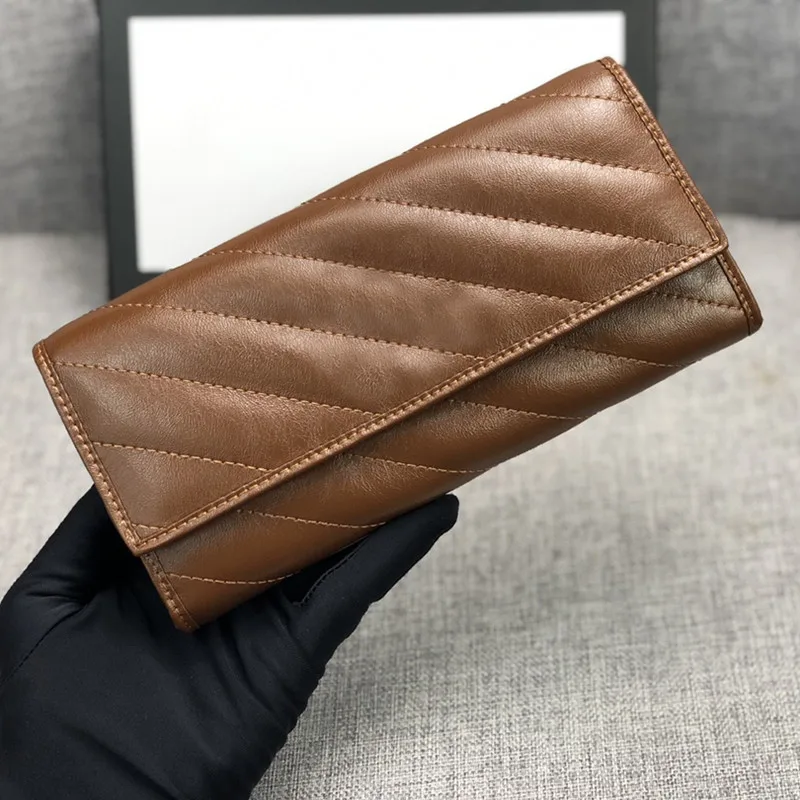 

Классический брендовый кошелек кофейного цвета, модный длинный кошелек, держатель для карт, большой кошелек для купюр, высокое качество, ...