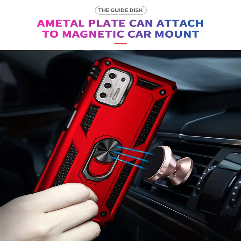 heavy duty armour car ring holder pc phone case for moto g power gplay gstylus e7power 2021 one 5g ace g10 g30 g100 bumper cover free global shipping