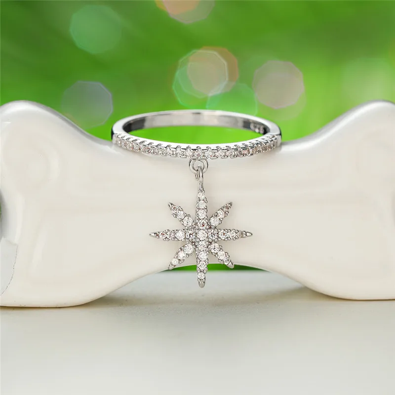 

Minimalist Female Small Star Finger Ring Promise Rose Gold Bridal Engagement Ring Vintage Wedding Rings For Women