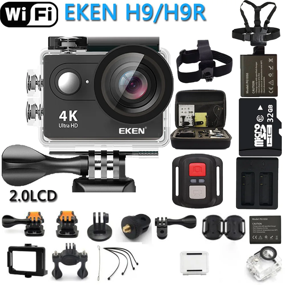 Оригинальная Экшн камера EKEN eken H9R / H9 Ultra HD 4K WiFi дистанционное управление