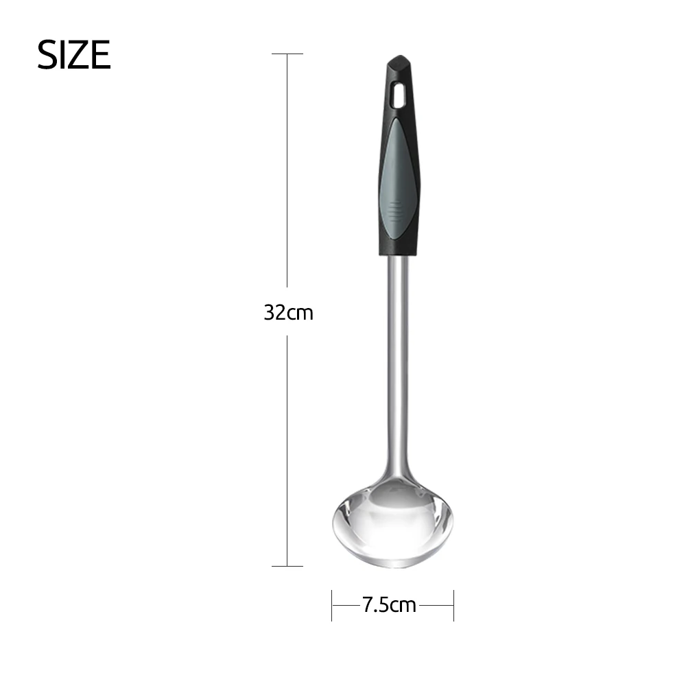 Ковш для супа из нержавеющей стали 12 дюймов с удобным захватом|Половники| |