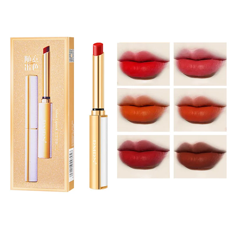 

6 Colors Foggy Matte Lipstick Velvet Matte Light Texture Lip Makeup Natural Long Lasting Easy To Wear Lipstick Ladies Cosmetics