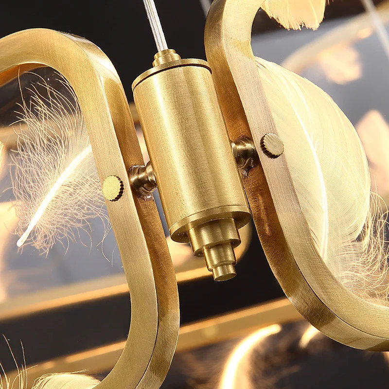 Современная круглая хрустальная люстра FKL светильник в виде пера лампа для