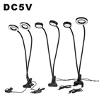 10 Вт 12 Вт USB светодиодный селфи кольцо лампы DC5V светодиодный гибкий Двойные головки светодиодный настольная лампа с зажимом для чтения Рабочая Tiktok лазерное шоу освещение